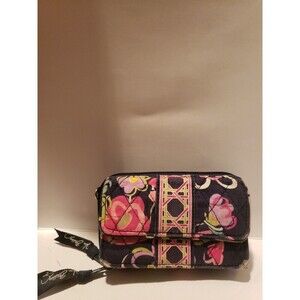 Vera Bradley All in One Blue Floral Wallet Purse Bag Travel Vacation